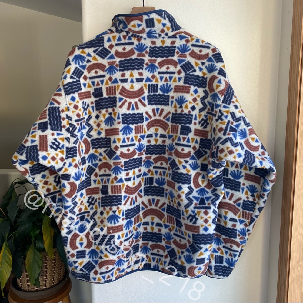 Patagonia Protected Peaks Fleece Multi Big Oatmeal White Aztec Southwestern - Picture 7 of 14